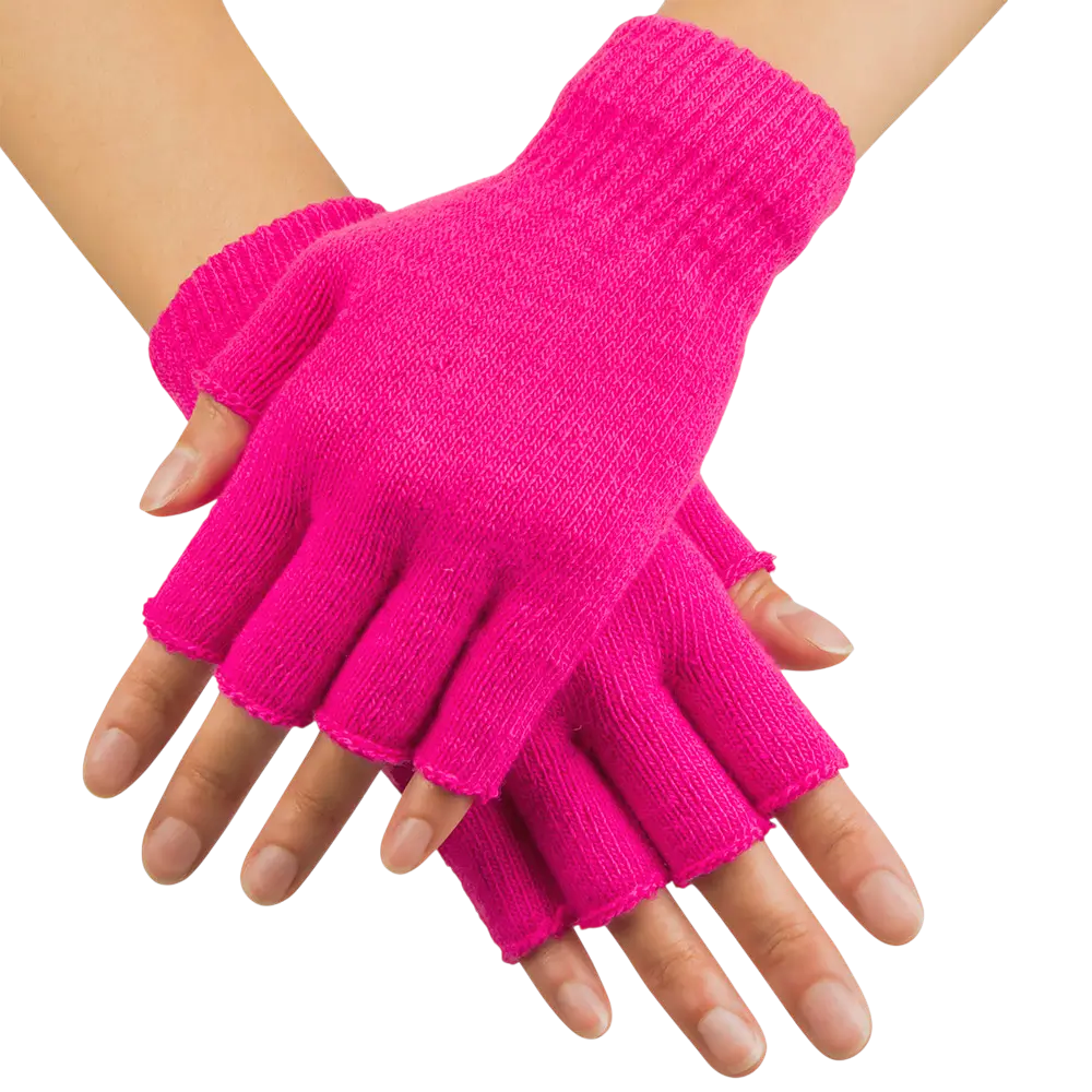 Mitaines Rose Fluo UV – Accessoire Années 80 et Festival
