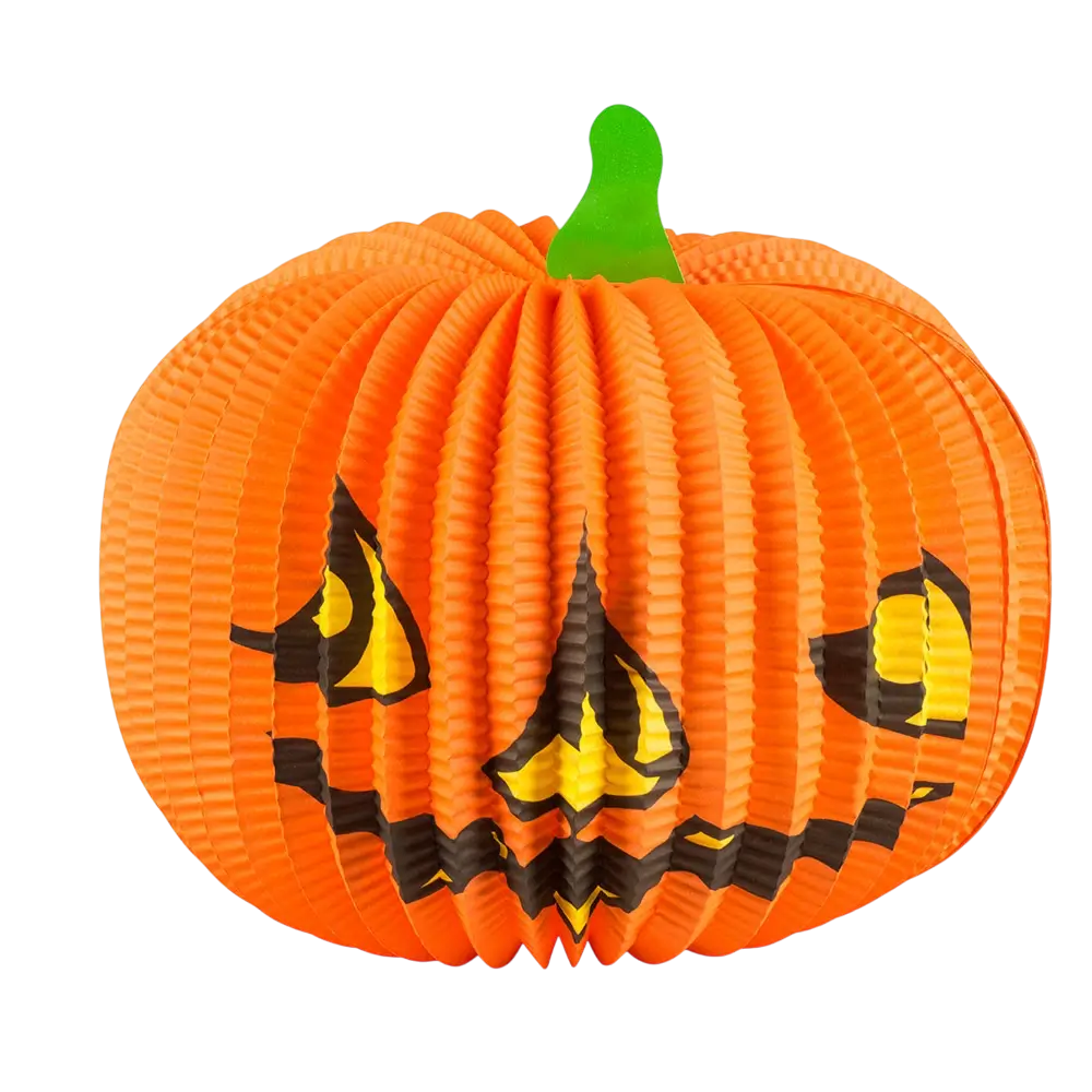 Lanterne Citrouille Halloween 36 cm – Décoration Papier Orange