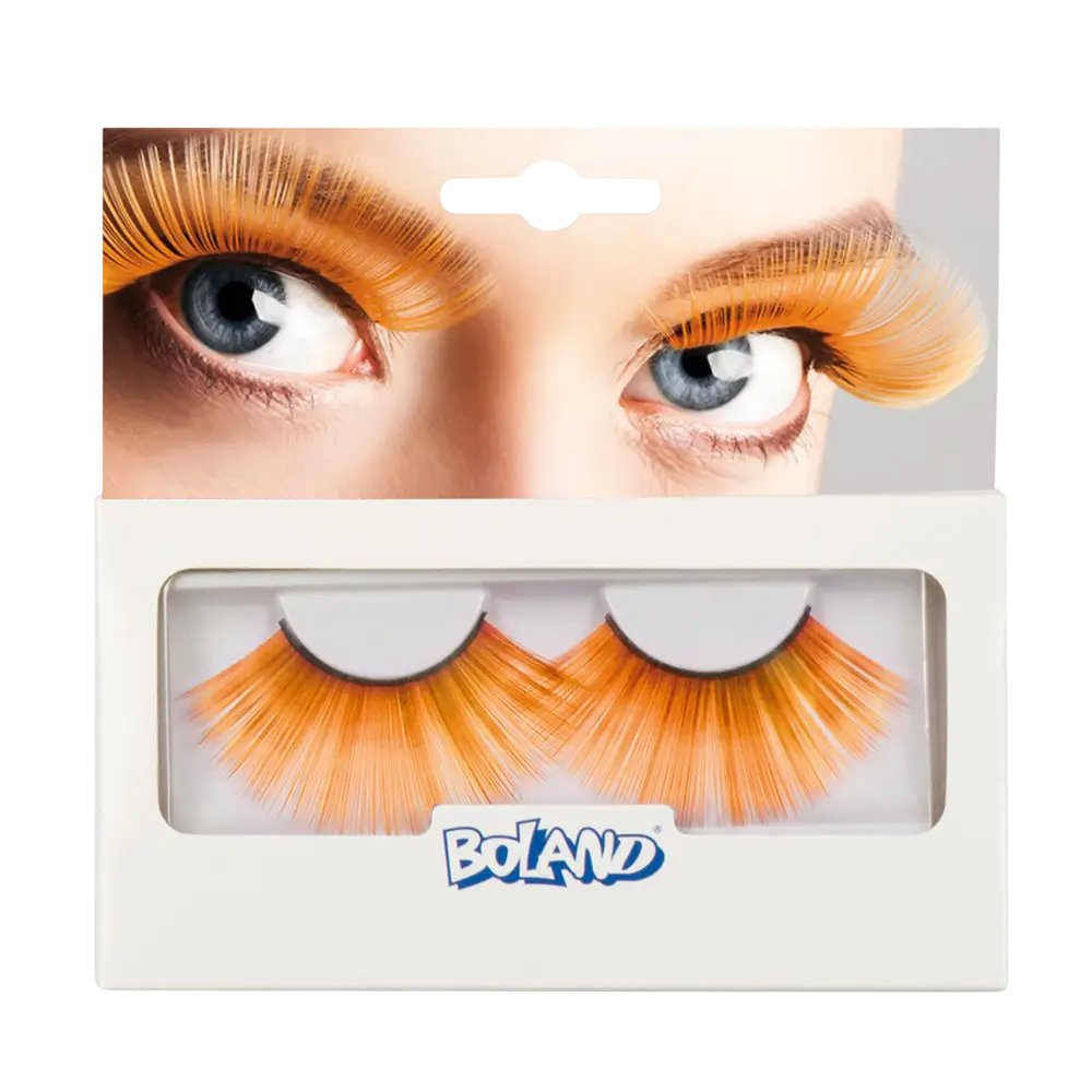 Faux Cils XL Orange – Faux Cils Auto-Adhésifs Festival et Carnaval