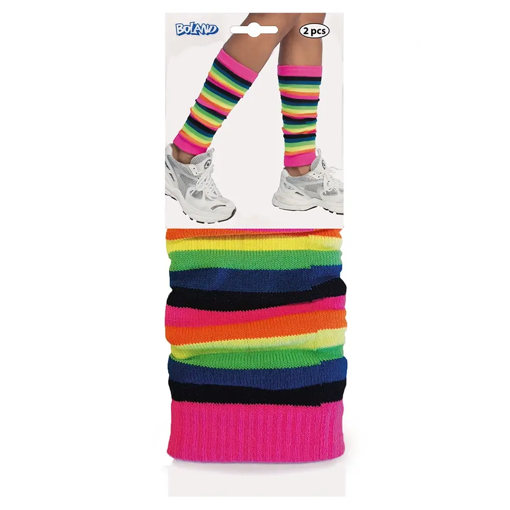 Jambières Arc-en-ciel UV – Accessoire Festival, Pride et Années 80