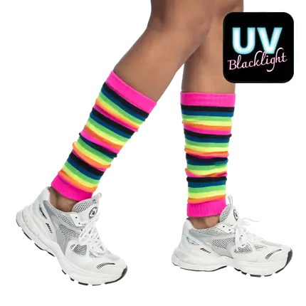 Jambières Arc-en-ciel UV – Accessoire Festival, Pride et Années 80