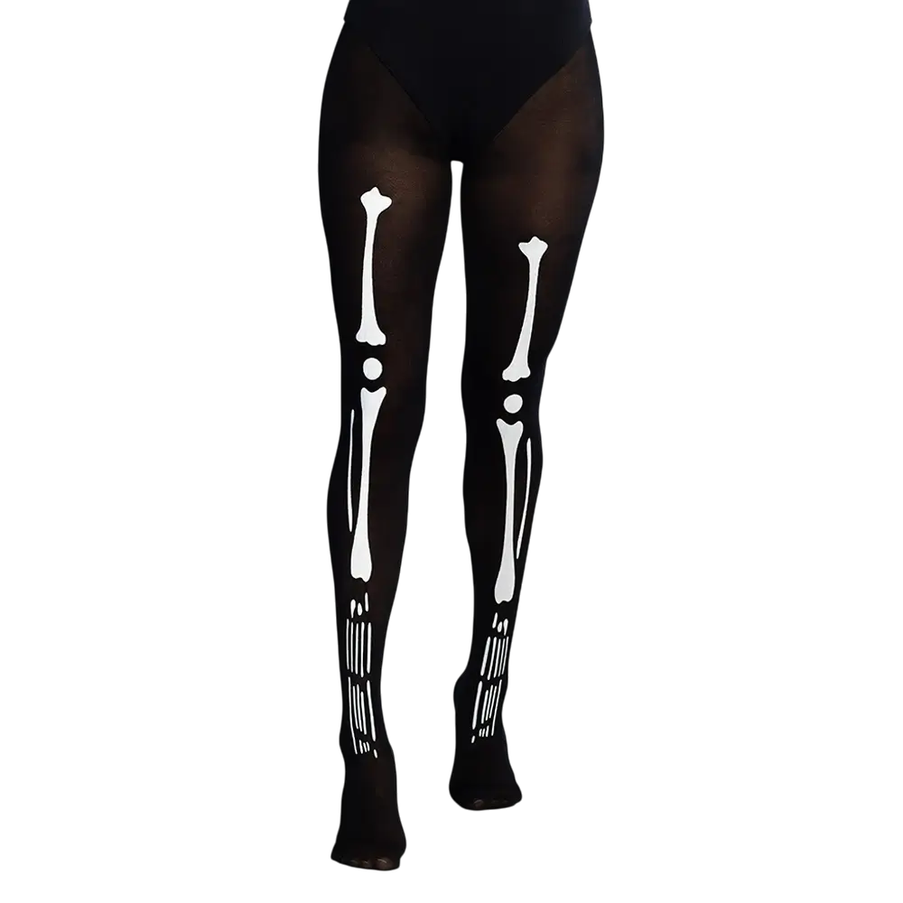 Collant Squelette Bones 40D – Accessoire Déguisement Halloween Femme