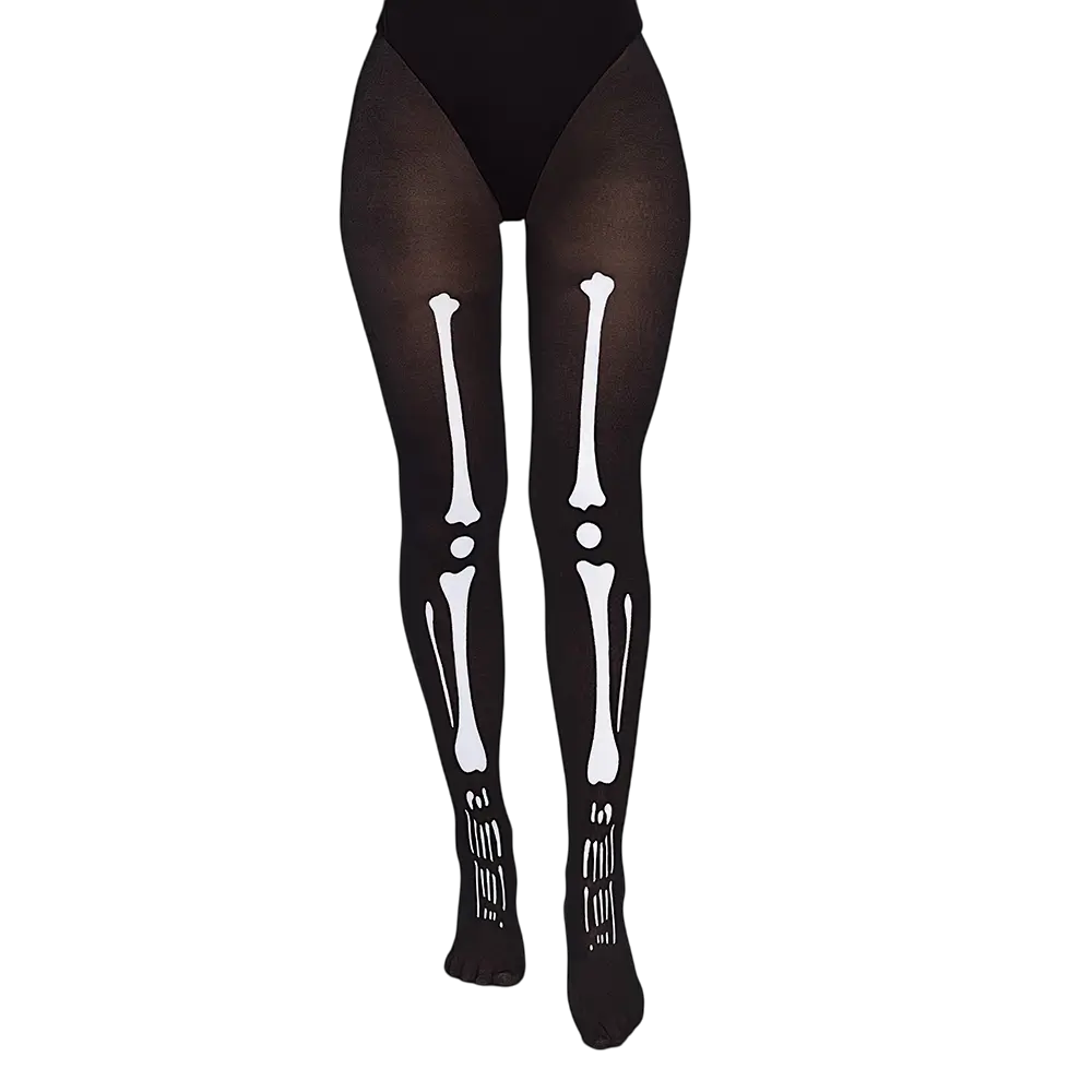 Collant Squelette Bones 40D – Accessoire Déguisement Halloween Femme