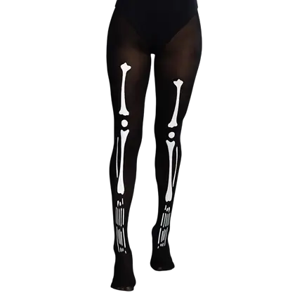 Collant Squelette Bones 40D – Accessoire Déguisement Halloween Femme