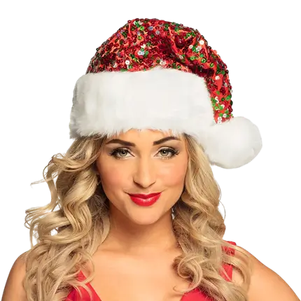 Bonnet de Noël à Sequins – Accessoire Festif Réveillon et Déguisement