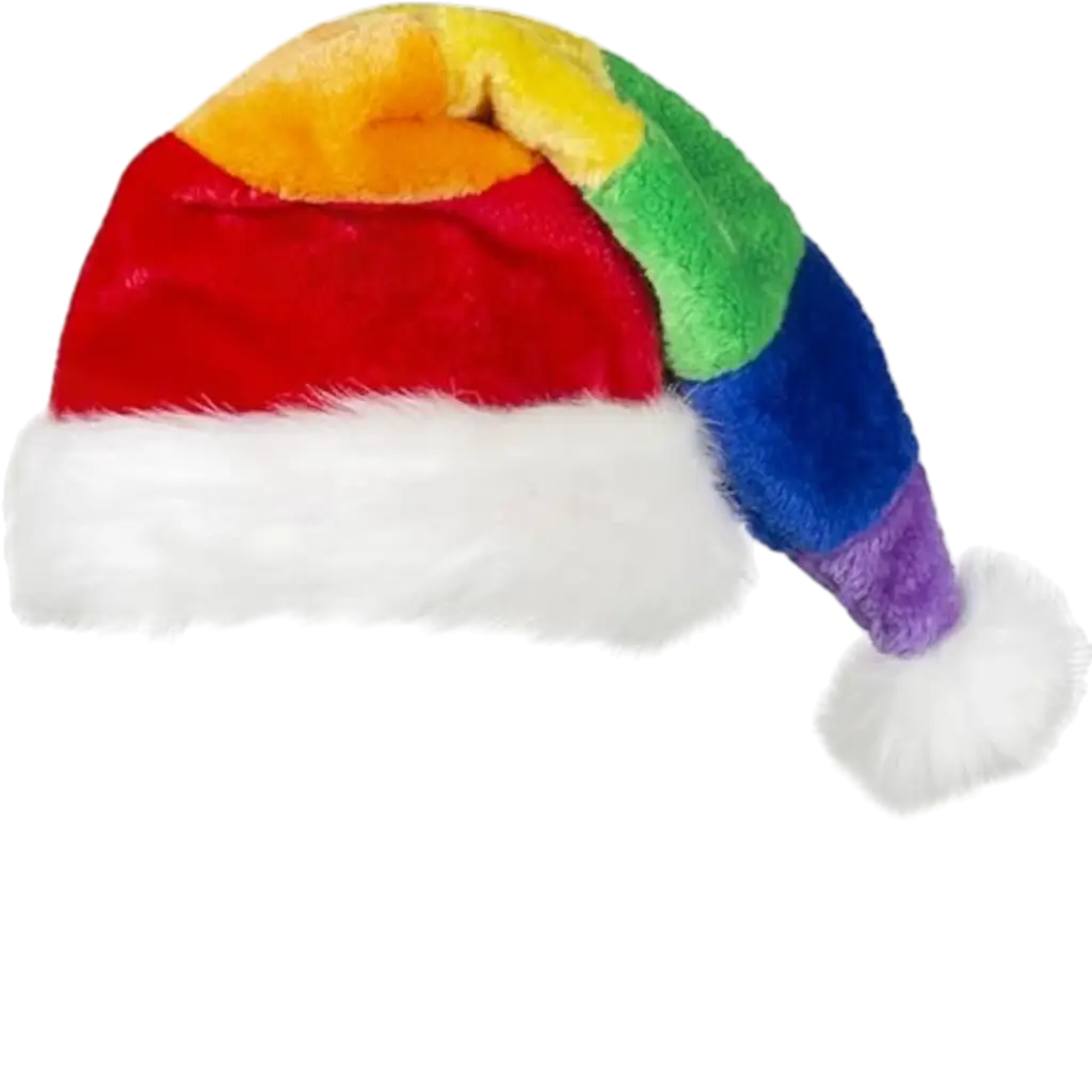 Bonnet de Noël Arc-en-ciel – Bonnet Père Noël Multicolore Festif