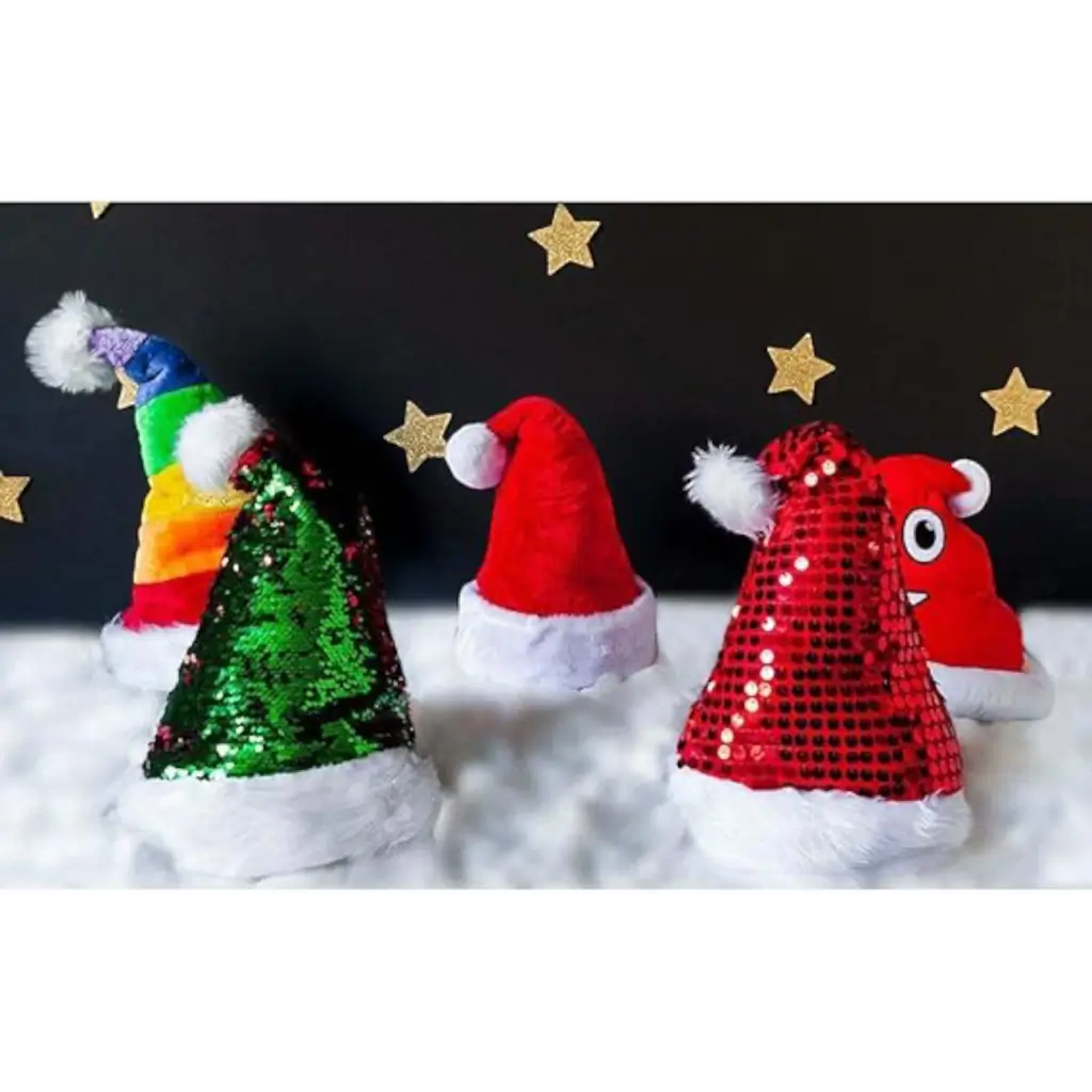 Bonnet de Noël Arc-en-ciel – Bonnet Père Noël Multicolore Festif