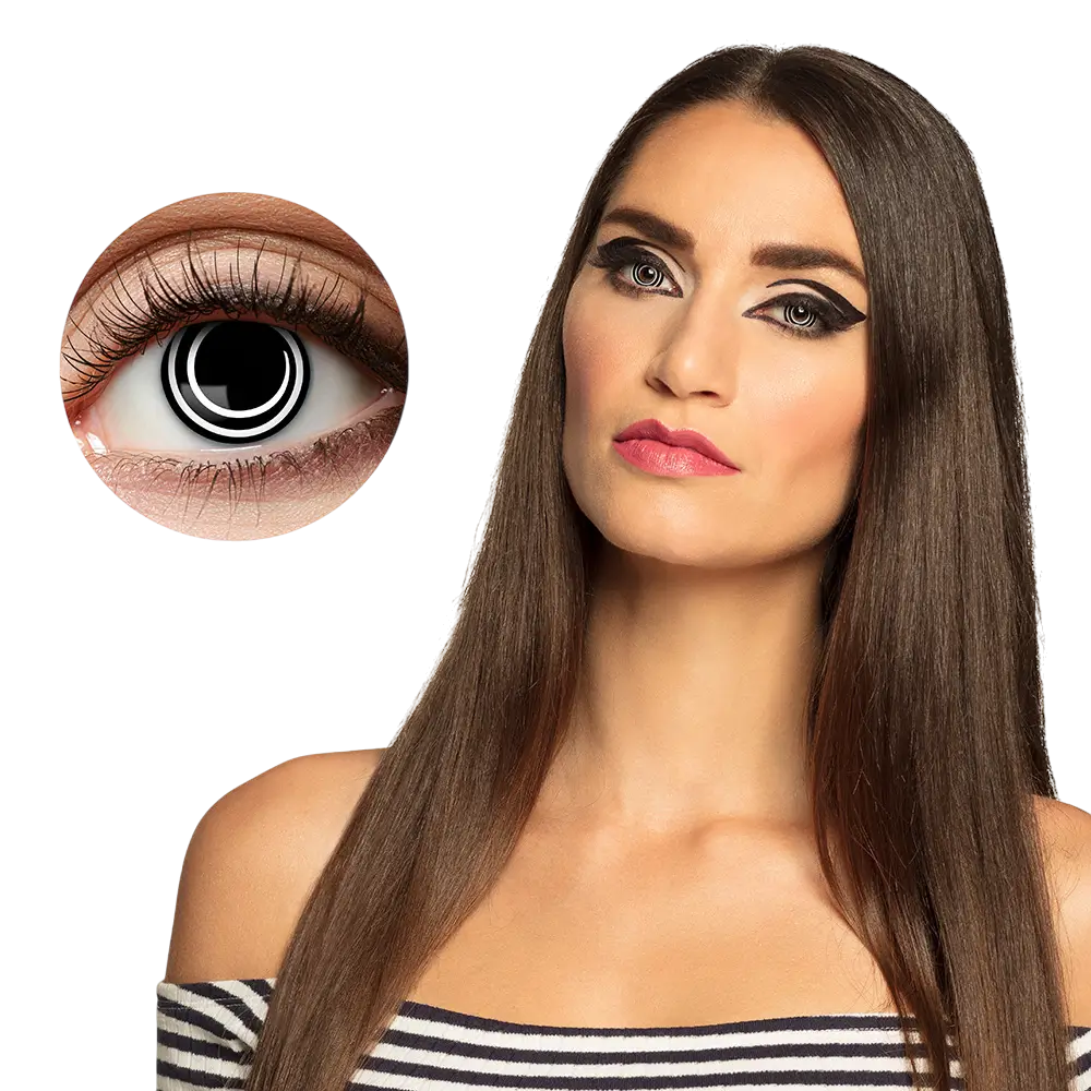 Lentilles Halloween Spirale Noire – Lentilles Fantaisie Hebdomadaires