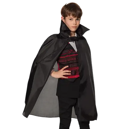 Cape Vampire Enfant Noire 75 cm – Cape Déguisement Halloween