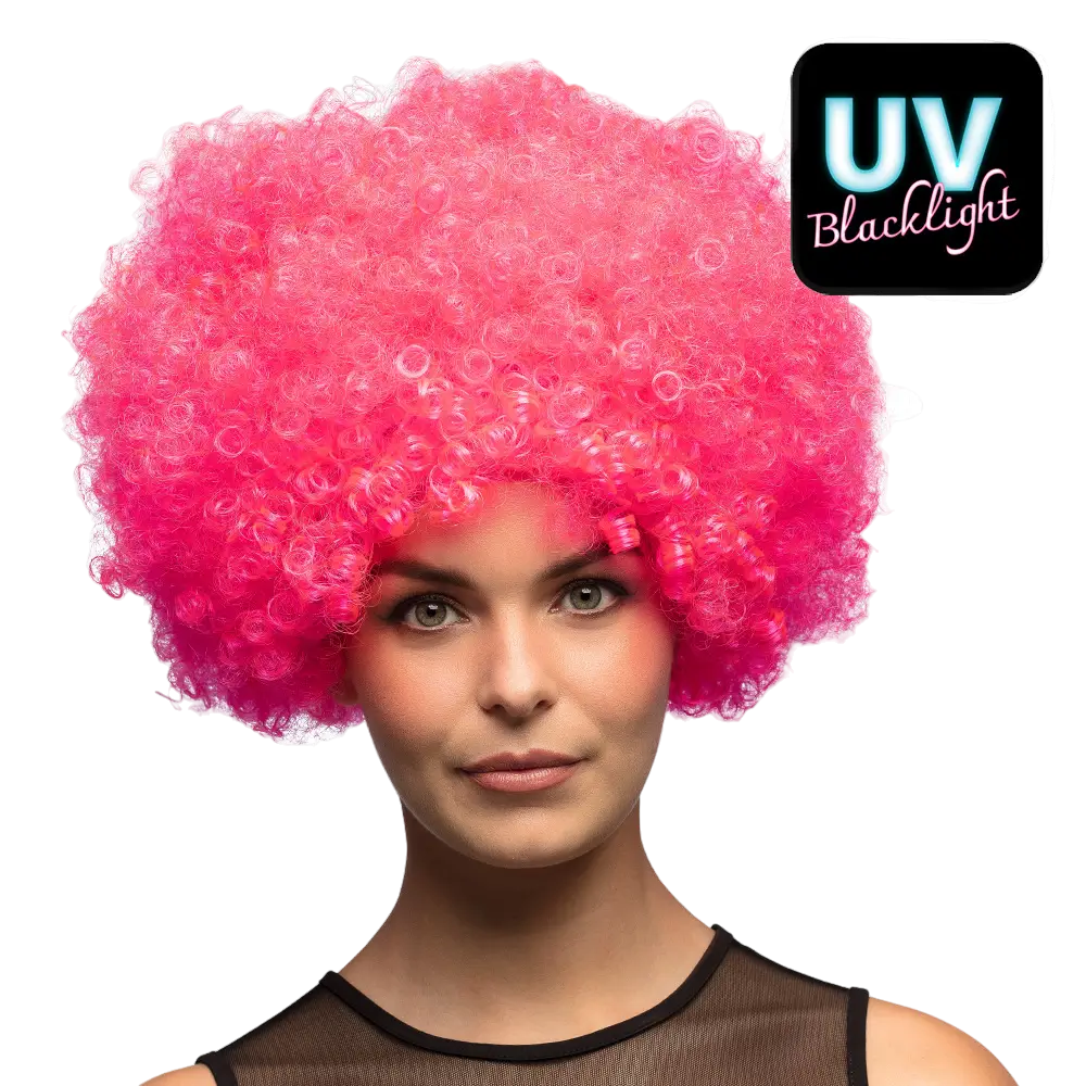 Perruque Disco Groove Rose – Style Années 80 et Soirée Fluo