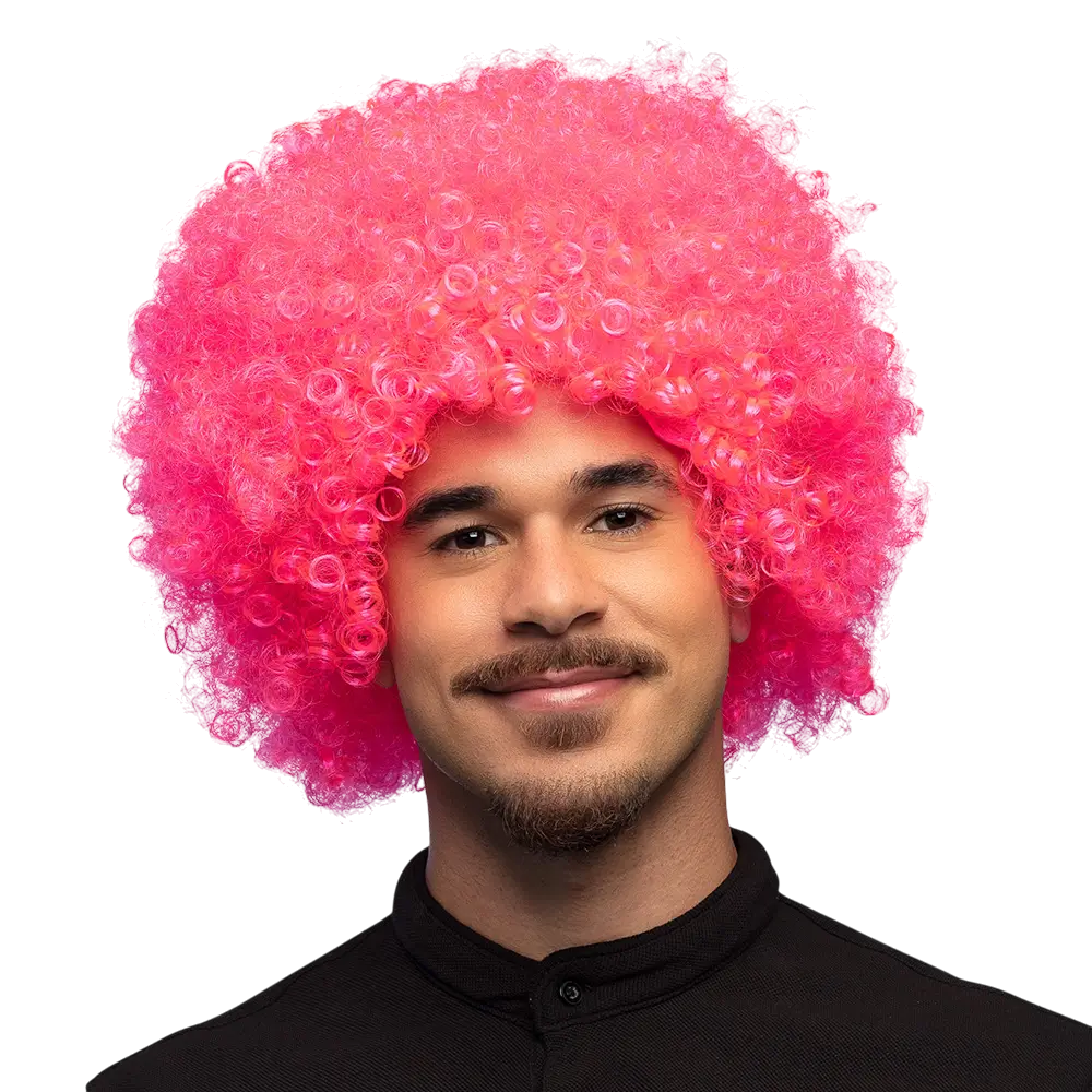 Perruque Disco Groove Rose – Style Années 80 et Soirée Fluo