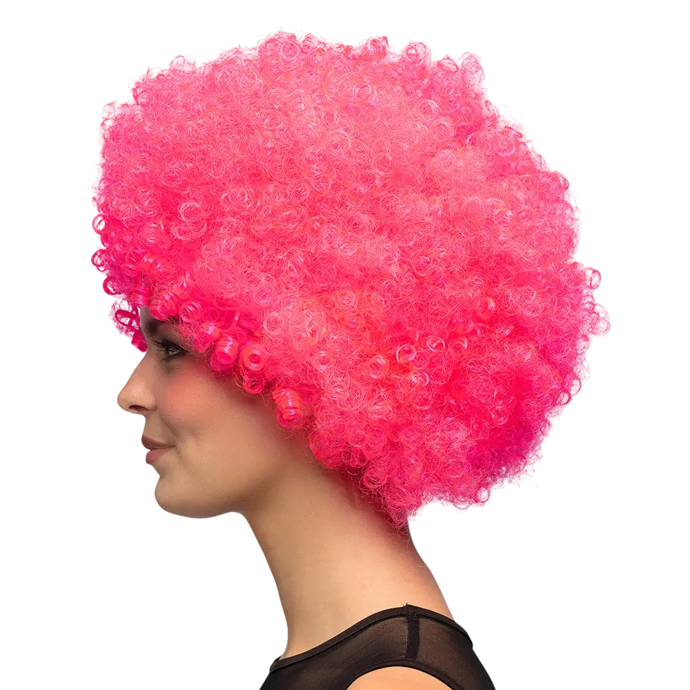 Perruque Disco Groove Rose – Style Années 80 et Soirée Fluo
