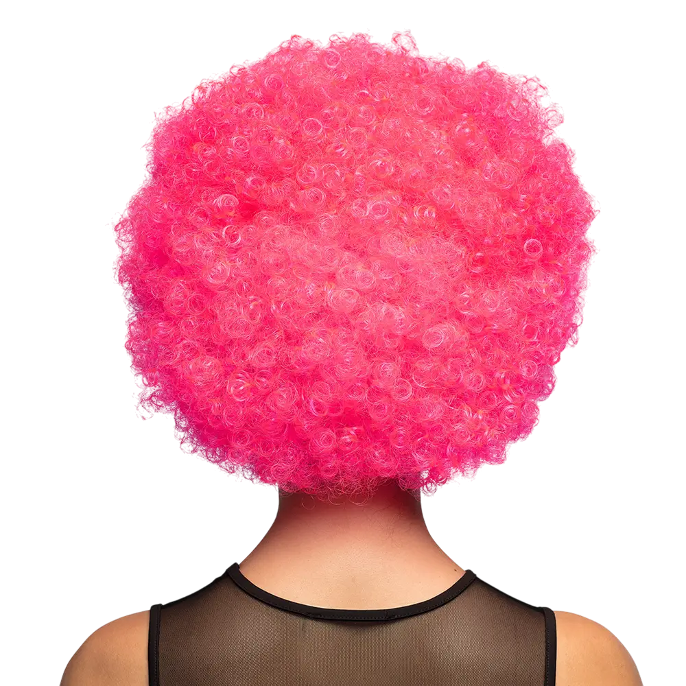 Perruque Disco Groove Rose – Style Années 80 et Soirée Fluo