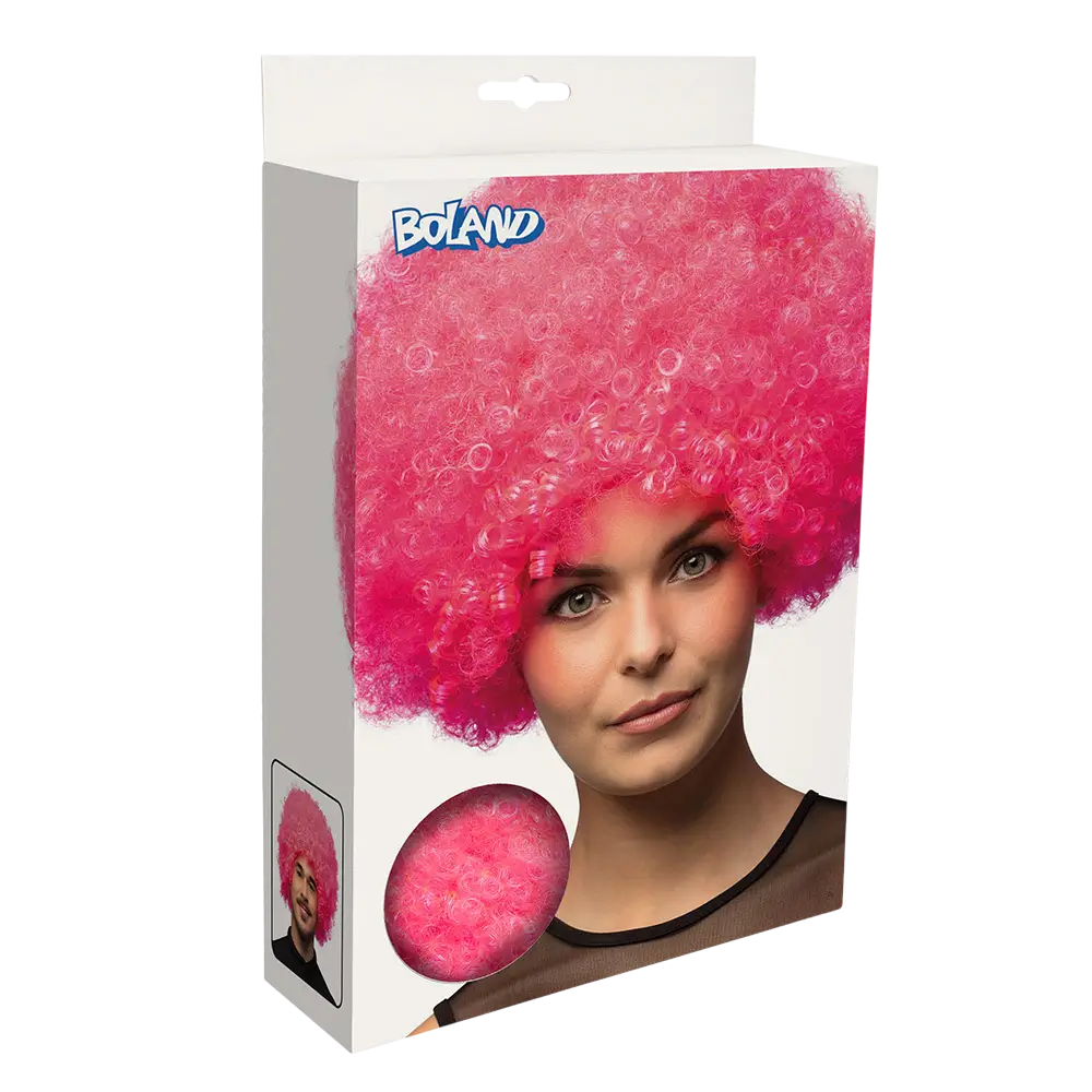 Perruque Disco Groove Rose – Style Années 80 et Soirée Fluo