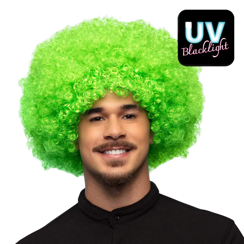 Perruque Disco Groove Vert Fluo – Style Années 80 et Soirée UV