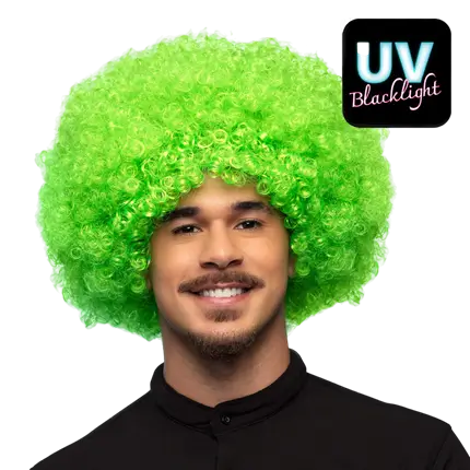 Perruque Disco Groove Vert Fluo – Style Années 80 et Soirée UV