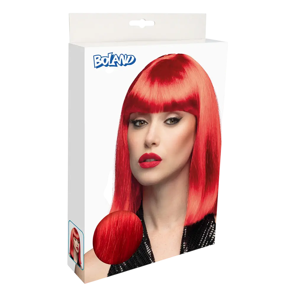 Perruque Dance Rouge – Style Disco Années 80 et Carnaval