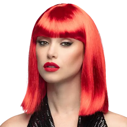 Perruque Dance Rouge – Style Disco Années 80 et Carnaval