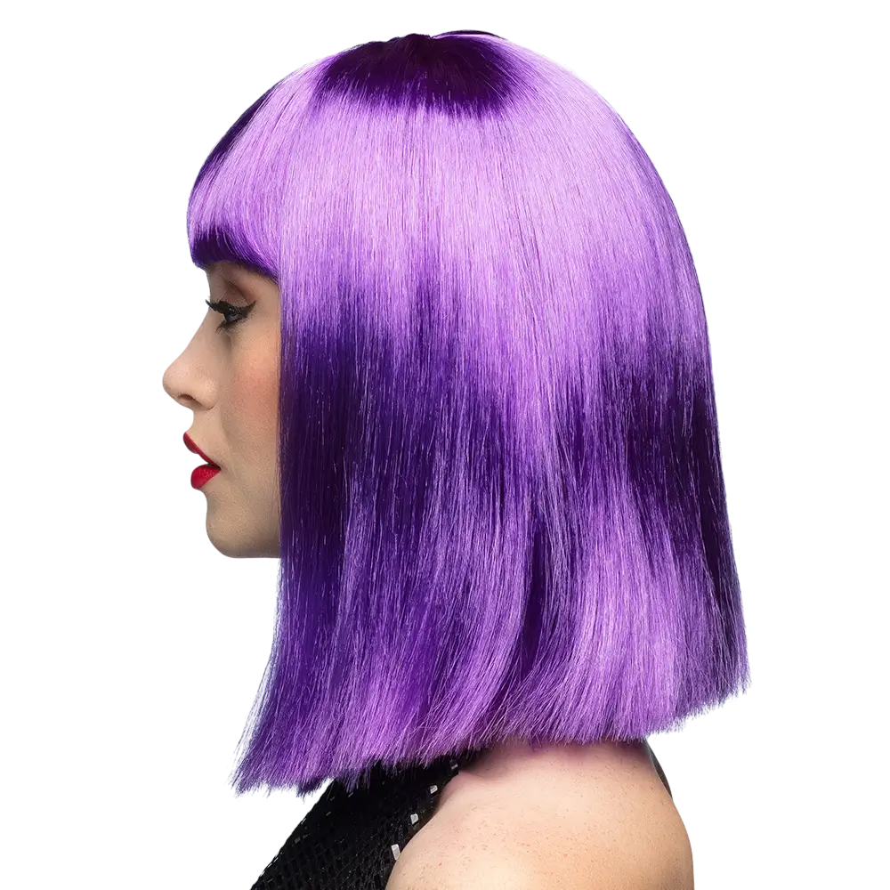 Perruque Dance Violet Néon – Style Disco Années 80 et Soirée Fluo