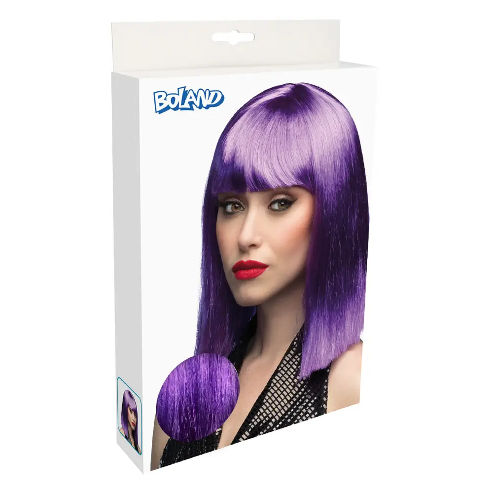 Perruque Dance Violet Néon – Style Disco Années 80 et Soirée Fluo