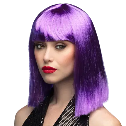 Perruque Dance Violet Néon – Style Disco Années 80 et Soirée Fluo