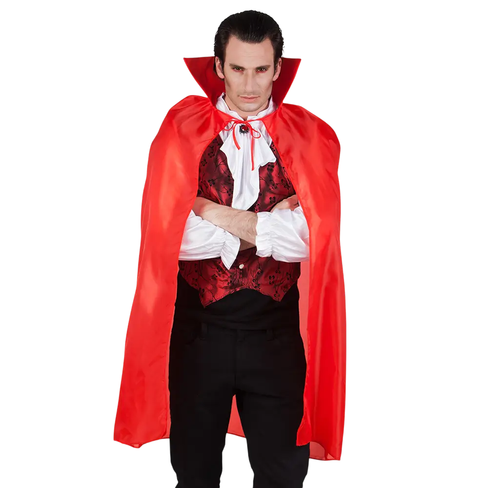 Cape Vampire Rouge Adulte 120 cm – Déguisement Halloween