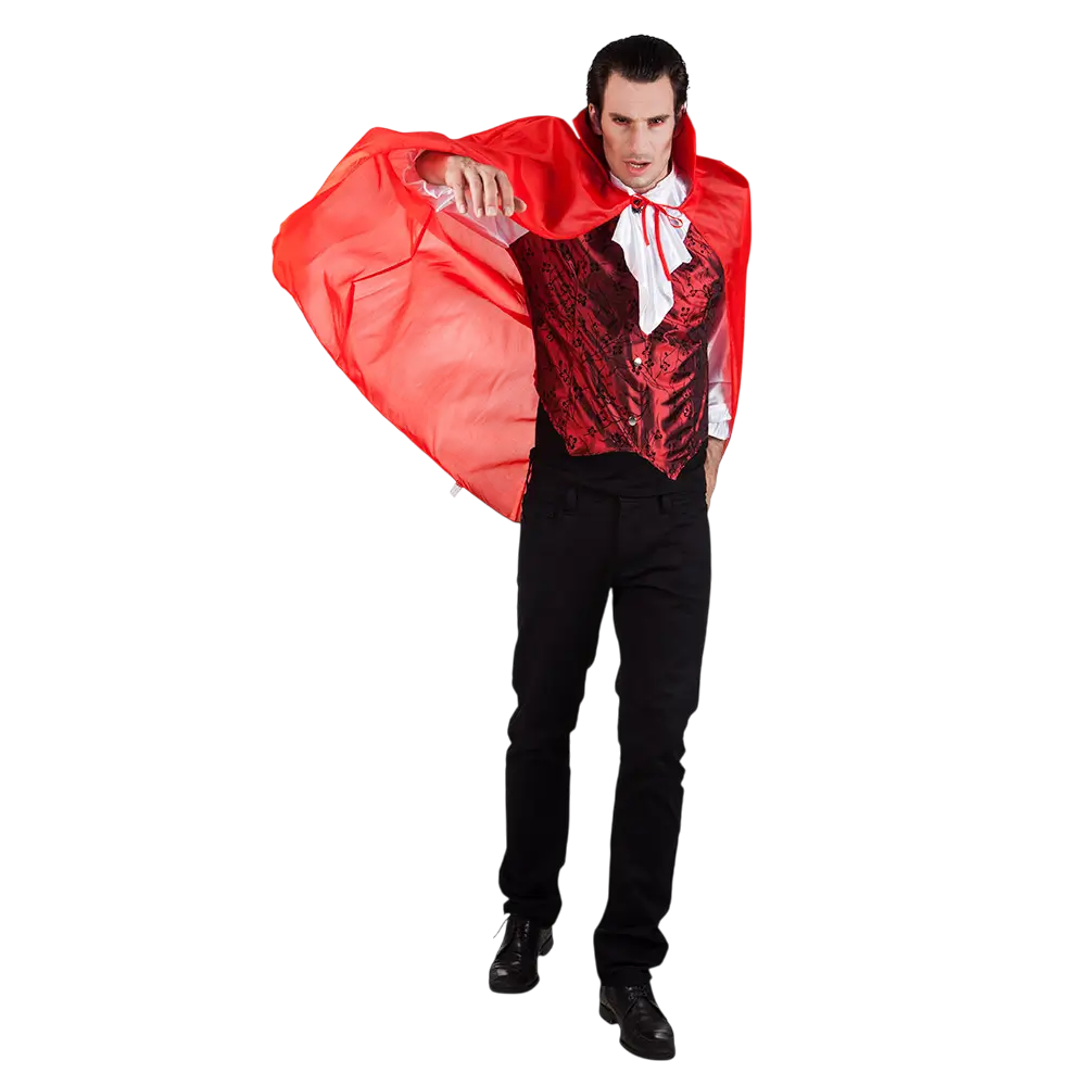 Cape Vampire Rouge Adulte 120 cm – Déguisement Halloween