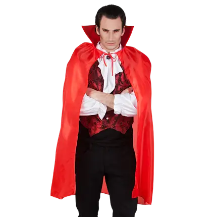 Cape Vampire Rouge Adulte 120 cm – Déguisement Halloween