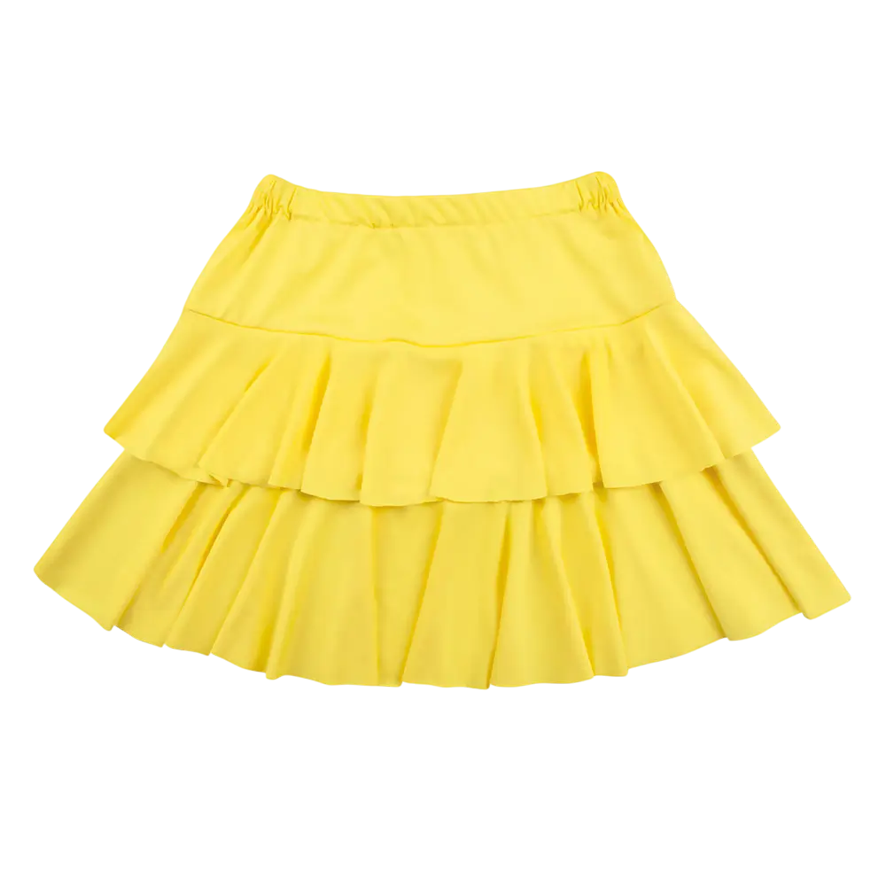 Mini Jupe Volants Jaune – Style Années 80 et Festival