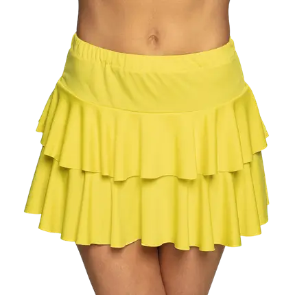 Mini Jupe Volants Jaune – Style Années 80 et Festival