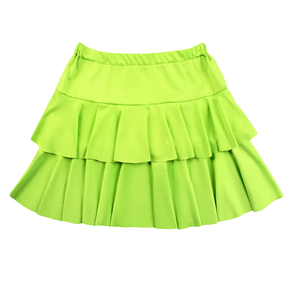 Mini Jupe Volants Vert Fluo UV – Style Années 80 et Festival
