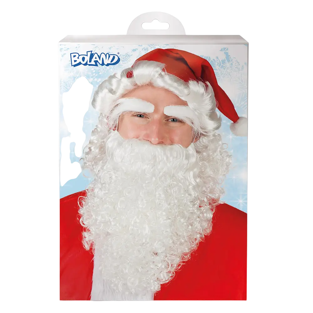 Kit Père Noël Complet – Bonnet, Barbe, Perruque et Sourcils