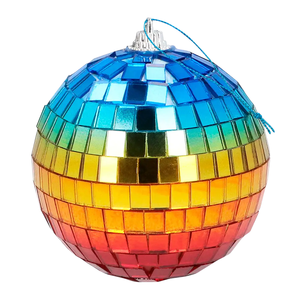 Lot de 6 Boules disco arc-en-ciel 8 cm