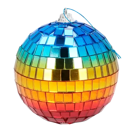 Lot de 6 Boules disco arc-en-ciel 8 cm