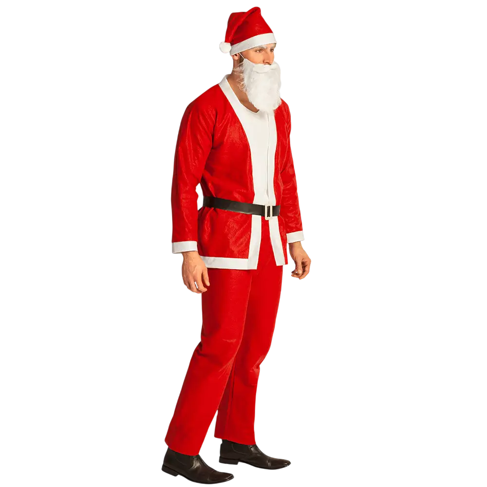 Costume Père Noël Homme M/L – Déguisement Complet avec Barbe et Bonnet
