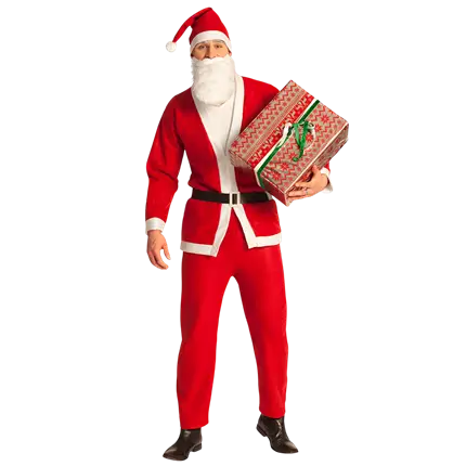 Costume Père Noël Homme M/L – Déguisement Complet avec Barbe et Bonnet