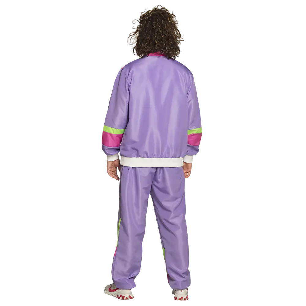 Déguisement Survêtement Rétro Homme Violet UV Taille L – Déguisement Années 80