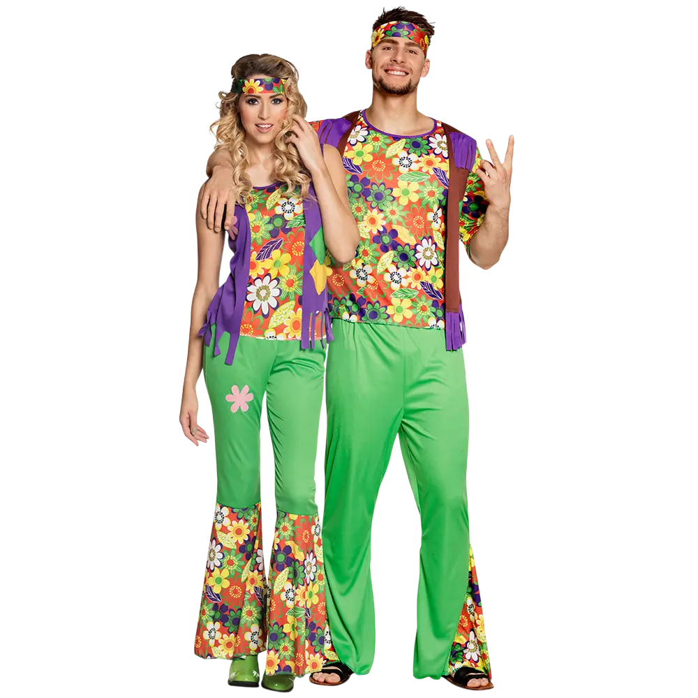 Déguisement Hippie Fleuri Homme M/L – Costume Woodstock Années 70