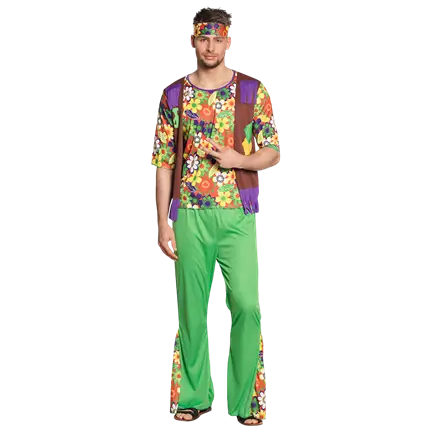Déguisement Hippie Fleuri Homme M/L – Costume Woodstock Années 70