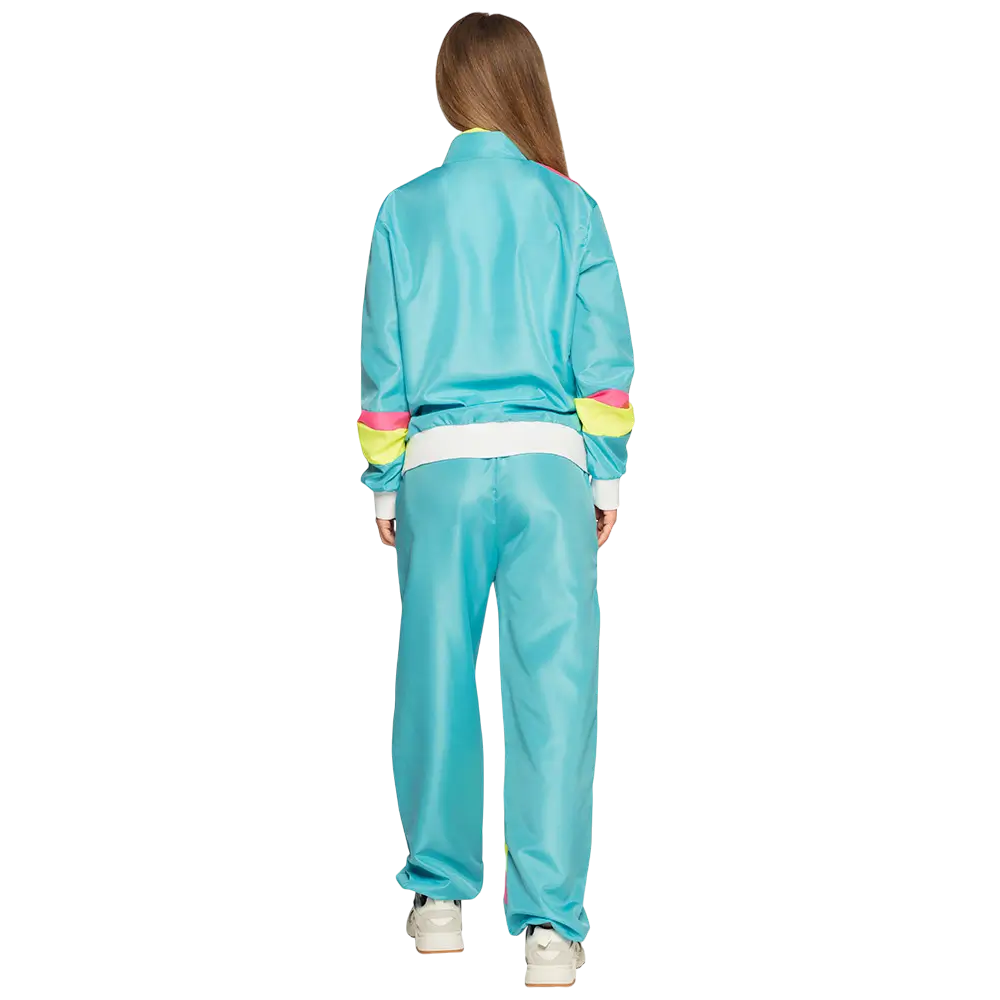 Déguisement Survêtement Rétro Femme Bleu Fluo UV Taille S – Années 80