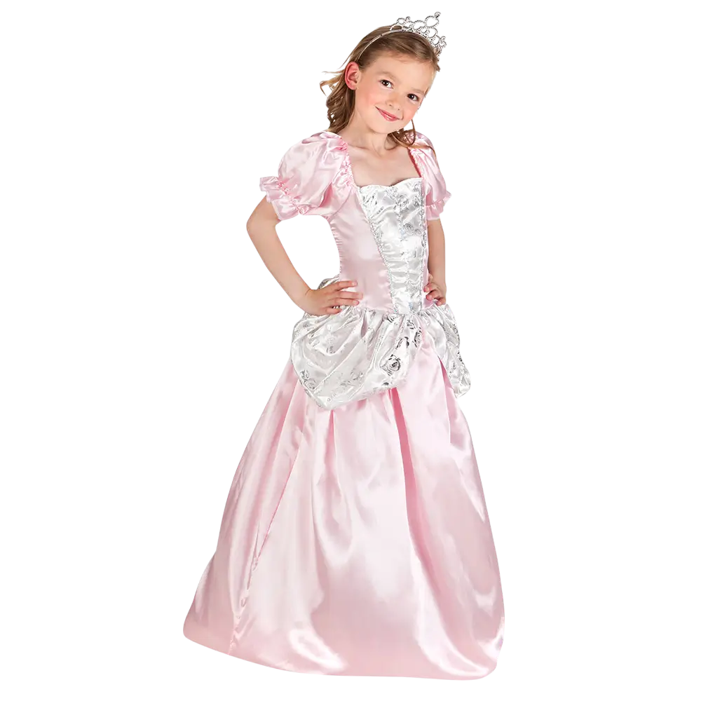 Déguisement Princesse Rose Clair Fille 4-6 Ans – Robe avec Tiare