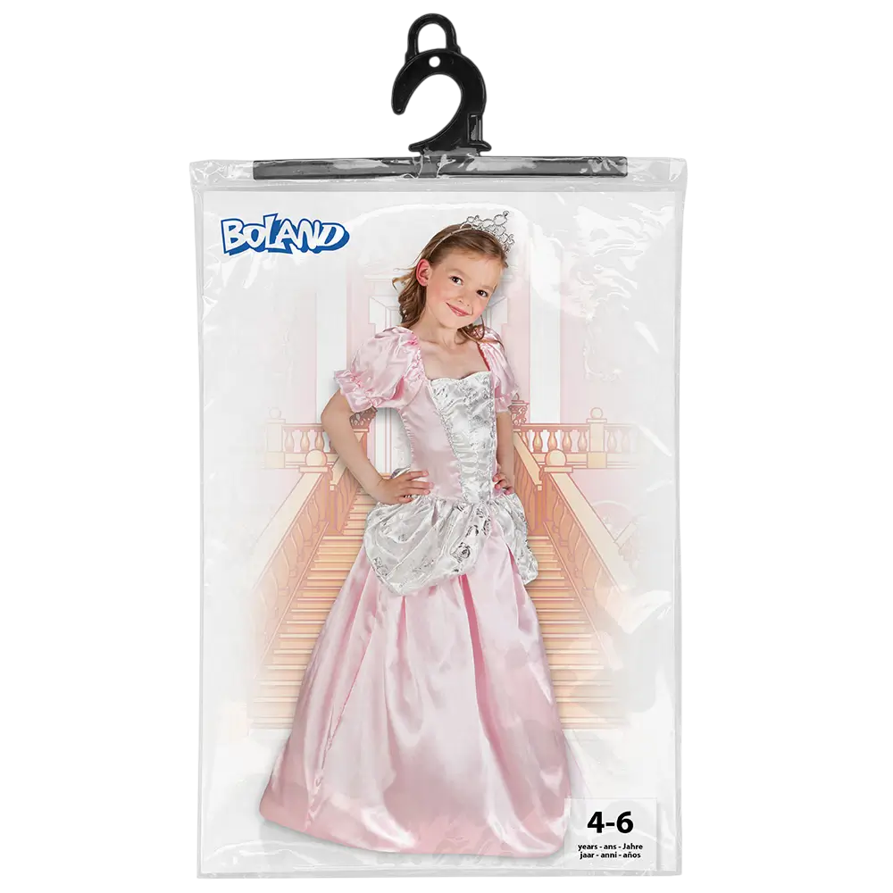 Déguisement Princesse Rose Clair Fille 7-9 Ans – Robe avec Tiare