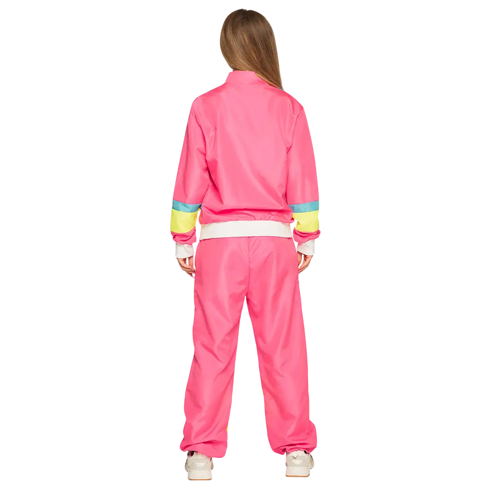 Déguisement Survêtement Rétro Néon Rose Femme Taille L – Années 80