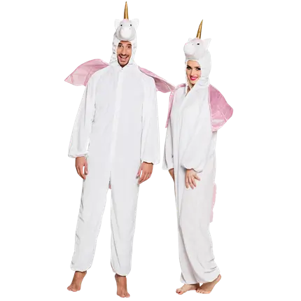 Déguisement Licorne Adulte Blanc 1,80 m – Combinaison Peluche