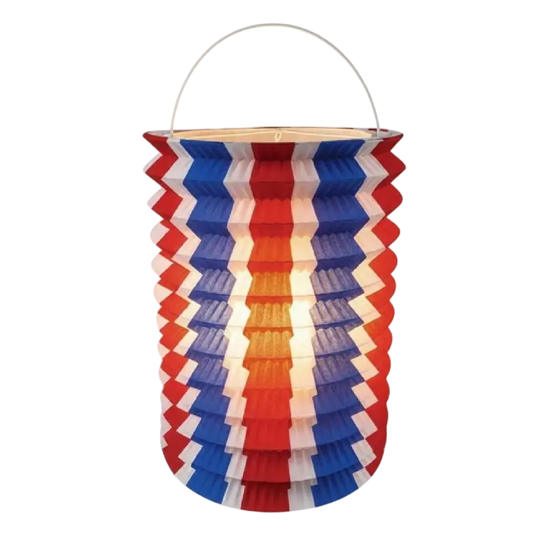 Lot de 12 Lampions Tricolores 16 cm – Décoration 14 Juillet et Fête Française