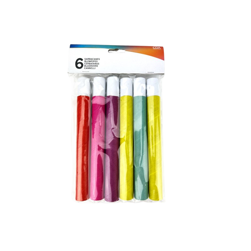 2 Lots de 6 Sarbacanes Sécurisées Happy Color – 12 Accessoires de Fête