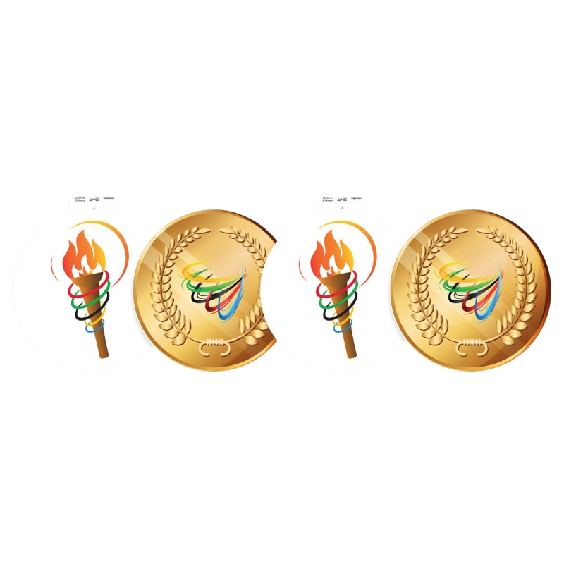 4 Décorations Jeux Olympiques en Carton Recto Verso – 29 cm