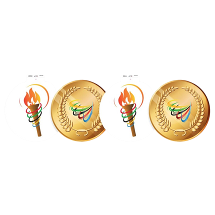 4 Décorations Jeux Olympiques en Carton Recto Verso – 29 cm