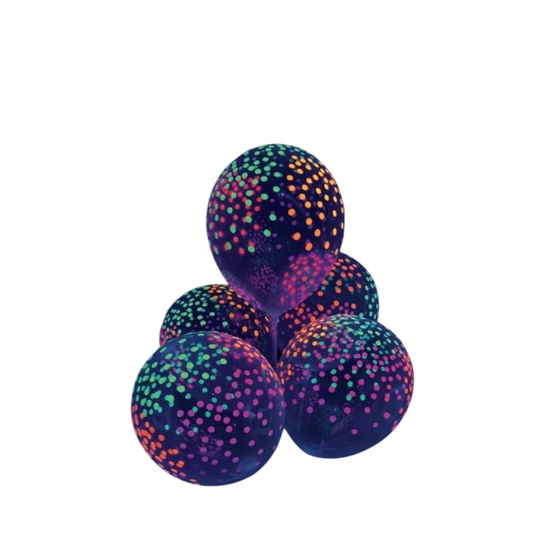 10 Ballons Fluo Néon UV Dots 30 cm – Ballons Latex Lumière Noire