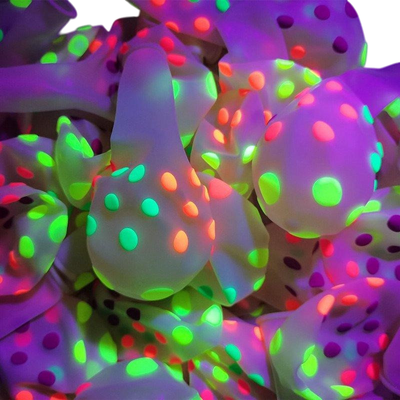 10 Ballons Fluo Néon UV Dots 30 cm – Ballons Latex Lumière Noire
